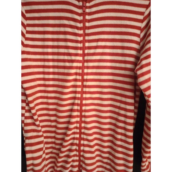 Nick & Nora Adult Sock Monkey Feet Pajama One Piece- Rave, Red Stripe, Christmas - Picture 5 of 9